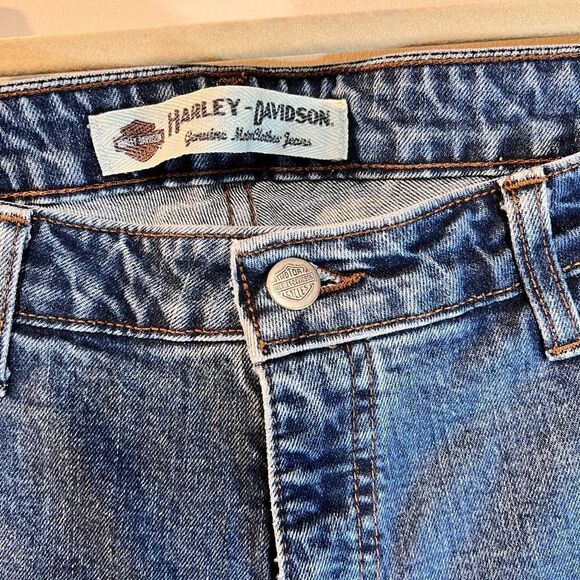 Harley Davidson Midrise Bootcut Jeans Women Sz 10 P 33/29 - Picture 3 of 9